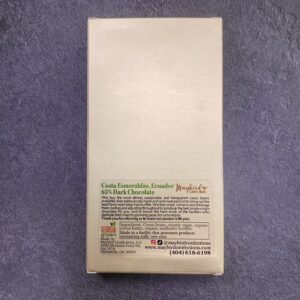 Back of gold bar box